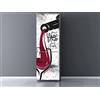 Oedim - Vinile per frigorifero, motivo calice con vino, vinile premium, 185 x 70 cm, adesivo di facile applicazione, decorazione per cucine, adesivo per frigorifero