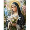 Xeoyenle Dipingere con i Numeri Adulti, Cristo Paint by Numbers, Hobby Creativi Adulti Pittura a Mano Fai da Te per Principianti, con Acrilici e Pennelli, Tela da 50x70 cm Nostra Signora, Senza Cornice -,5