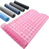 METEOROCK Tappeto Antiscivolo Vasca 90 x 40 cm, Tappetino Antiscivolo Doccia per Vasca, Silicone Morbido & Grandi Fori di Drenaggio, Design Confortevole Sotto i Piedi per la Doccia, Rosa Trasparente