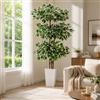 Fairblo Albero Ficus Artificiale 180 cm con Vaso | Pianta Finta Ficus Benjamin, Per Interno ed Esterno, Grande, Per Salotto Giardino Balcone Ufficio