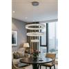 TEKHOME Lampadario LED Moderno 46W CCT 3680 Lumen, Sospensione a 3 Cerchi in Cristallo, Luce 3000K-6500K, Lampadario da Soffitto per Soggiorno Sala da Pranzo Camera B50-3C