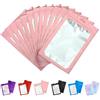 RONGZUBAT 50 sacchetti in Mylar a prova di odore, rosa, 12 x 20 cm, richiudibili, olografici, sacchetti per imballaggio, sacchetti per dolci, sacchetti di plastica con cerniera, sacchetti termosaldati per