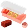QUELIEN Vassoio per congelatore in silicone rosa fiore con coperchio - Stampo per porzioni da 1 tazza per zuppa, brodo e salse - Contenitore in silicone impilabile senza BPA per preparazione pasti e