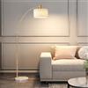 FROIDEXG Lampada terra ad arco nordico paralume in tessuto luce regolabile attacco in marmo, lampada verticale lampada soggiorno palo alto per la lettura sul comodino Vintage Piantana (LED incluso)