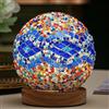 Maimeili Lampada a mosaico Vintage Retro tinto turco marocchino boheme lato letto colore vetro fatto a mano con base in legno USB carica decorazione luce per camera