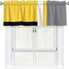Poadnly Giallo Grigio Nero Bianco Blocco,Mantovane per tende da finestra,Mantovane per tende per soggiorno 54x18 pollici