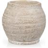 Arborus Vaso rustico per fiori 13 cm, piccolo vaso di cemento con apertura da 8,9 cm, vaso beige vintage stile rustico per erba della pampa, piante secche, soggiorno, tavolo, ingresso, bagno, mensola