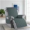 Yunlaishaocer Copripoltrona 1 Posto Relax Reclinabile Impermeabile con Tasche,Antigraffio, Antimacchia, Antiscivolo, Materiali Spazzolati con Elastico Regolabile per Sedie a Sdraio (Grigio Scuro)