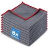 Exsink 8 Magic Microfibra Carbonio 400 GSM,Stracci Pulizia Riutilizzabili，Panno Asciugamani Senza Aloni Catturapolvere Assorbenti Lucida, Strofinacci Pulire Vetri Pavimenti Bagno Casa Cucina Auto Moto