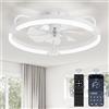 ZMISHIBO 51 CM Ventilatore da Soffitto con Luce e Telecomando, Temperatura di Colore Regolabile (3000-6000K), Ventilatore LED 6 Velocità