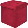 IlGruppone Pouf Contenitore in Velluto Quadrato Moderno Panca Cassapanca Soggiorno Panchina per Ingresso Scarpiera Sgabello Panca Moderna - Bordeaux