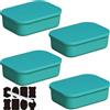 CNKHDZ Set da 4 contenitori con coperchio, contenitori impilabili con coperchio, contenitori in plastica per scaffali, cucina e bagno (Verde, 25.5 * 18 * 7.7cm)