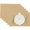 RAJRANG Set di 6 tovagliette all'americana per tavolo da cucina e sala da pranzo, in cotone, 33 x 48,3 cm, colore: marrone