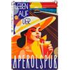 LuckyLinde Targa in metallo massiccio da 250 g, stile retrò, per fan di APEROL APERITF, targa decorativa da bar, 20 x 30 cm