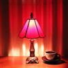 Tokira Lampada da tavolo in stile Tiffany, 6 rosso mini pittura in vetro, piccola lampada da tavolo per soggiorno, bella luce notturna per la cameretta dei bambini[Escluse le Lampadine]
