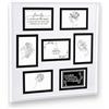 KORAT - Cornice Portafoto Multipla da Parete da 5 a 8 Foto 10x15 cm, Struttura in MDF e Protezione Frontale, Decorazione per Casa e Ufficio, Disponibile 3 Misure (Media - 49x49 cm - 7 Foto 10x15 Cm)