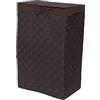 Compactor Tex Cesto Portabiancheria Quadrato con Coperchio, Cioccolato, Tessuto con Struttura in Metallo, Fodera in Lino Rimovibile, 38 x 25 x 60H cm, RAN6896
