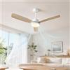 Aigostar Ventilatore da Soffitto con Luce e Telecomando Silenzioso 52'', Dimmerabile, 2700K-6500K, 25W Motor DC Reversibile, 6 Velocità, Adatto per soggiorno, camera da letto e sala da pranzo