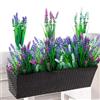 fuxunamz 12 Pezzi Lavanda Finta, Fiori Finti Da Esterno in Plastica Resistente ai Raggi UV, Fiori Finti per Cimitero Decorazioni Casa Giardino Patio Ufficio Matrimonio