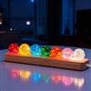 GBKDQQ Sfera di cristallo 3D, luce notturna, 7 colori di sfere di cristallo, sfera di vetro USB 40 mm, con base in legno, sfere di cristallo per cameretta dei bambini, ragazzi, ragazze, decorazione