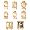 DICOSMETIC Set di 10 mini cornici vintage dorate, piccole cornici in resina anticata, da tavolo, con cavalletto in legno, per foto fai da te, casa, matrimonio, compleanno, festa, decorazione per le