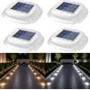 Lacasa Luci Solari da Giardino, 4 Pezzi Luce Solare Esterno Lampade Solari | 2 Colori Bianco/Bianco Caldo, IP66 Impermeabile, Auto On/Off, 50LM LED Luci per per Sentieri Passo Vialetto Scale Terra Prato