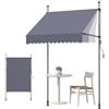 VEVOR Tenda da Sole Retrattile 150 cm per Esterni da Patio, Tendalino Parasole Manuale, Colore Grigio Scuro, Altezza Regolabile, con Manovella, per Protezione Solare Esterno Cortile Giardino Balcone