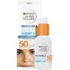 Garnier Siero Viso Protettivo Invisibile Super UV, Per Tutti i Tipi di Pelle, Protezione SPF 50+, Ad Assorbimento Rapido, Con Ceramide Protect, Ambre Solaire, 30 ml