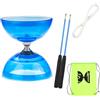 TopHomer Diabolo - Set giocoliere con cuscinetto a sfera, 3 colori, 3 colori, con cavo di ricambio, 10 m, asta professionale, sacchetto a rete, blu