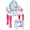 Baroni Toys Toeletta Trucco per Bambini con Specchio, Sgabello e 12 Accessori, Consolle Trucco Bambina, Specchiera per Bambine, Gioco di Simulazione per Bambini dai 36 Mesi, 48x32x71 cm, Unicorni