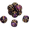 QUARKZMAN 10Pcs 2 Colori Dadi Standard 16mm Acrilico Viola E Nero/Punti Oro | D6 Mini Set Dadi Poliedrici Perle, A 6 Facce, Per Giochi Da Tavolo