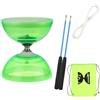 TopHomer Diabolo con cuscinetti a sfera, set da giocoliere a tripla conservazione, 4 colori, con corda di ricambio da 10 m, asta professionale, borsa a rete, verde