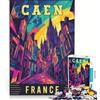 JIANGENNF Puzzle da 1000 pezzi per adulti con l'immagine di Caen in Francia, gioco rompicapo, decorazione per la casa, compleanno e Natale 38x26cm