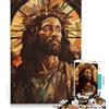 JIANGENNF Puzzle da 1000 pezzi per adolescenti con poster di Gesù Cristo nero, antistress, stimolante e impegnativo, regalo di Natale o compleanno 38x52cm
