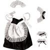 W WIDMANN MILANO Party Fashion - 6665C - Set per travestimento da domestica o cameriera composto da cerchietto per la testa, collare, polsini, gonna e grembiule, per feste a tema