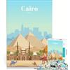 JIANGENNF Puzzle per ragazzi da 1000 pezzi con le piramidi del Cairo, poster, gioco educativo, decorazione da parete, compleanno e Natale 38x26cm