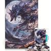 JIANGENNF Puzzle per adulti da 1000 pezzi con volpe Kitsune nera, gioco rilassante, sfida impegnativa, per rafforzare l'amore tra le coppie 50x75cm