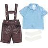 Bkazwe Oktoberfest Camicia Halter Pantalone Set Oktoberfest Bambino (Camicia/Pantaloni/Calze) - Costume bavarese 3 pezzi Estate - Cosplay vestito partito popolare Germania