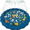 KAHEIGN 170CM Tappetino Gioco D'acqua per Bambini, A alla Z Alfabeto Balena Leone Tigre Elefante Estate Giardino Esterno Tappetino da Giochi da Spruzzi D'acqua per Bambini Animali Famiglia Attività