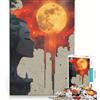 JIANGENNF Puzzle per ragazzi da 1000 pezzi Madre Natura e la Luna di Sangue gioco interattivo attività divertenti da fare a casa con poster e foglio di curiosità abbinati 38x26cm