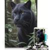 JIANGENNF Puzzle da 1000 pezzi per adulti con volto di giaguaro nero, giocattolo fai da te, attività divertenti da fare in casa, ideale come regalo per tutta la famiglia 38x26cm