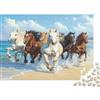 HMMIQAUCRXYN Cavalli Selvaggi al Galoppo Puzzle 1000 Pezzi Gioco di Puzzle 1000 Pezzi Spiaggia Vista Oceano Carta per Adulti Relax Regalo Famiglia 38x26cm/1000pcs