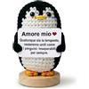 EQUIK PRODUCTS Pinguino Peluche dell'Amore - Regalo Romantico per Fidanzato o Fidanzata, Idea Regalo Anniversario, Mesiversario o Matrimonio - Regalo di Coppia San Valentino "Amore Mio" (h 12 cm)