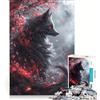 JIANGENNF Puzzle per adulti da 1000 pezzi con volpe Kitsune nera, gioco interattivo, per divertimento in famiglia, compleanni e altre occasioni 38x52cm