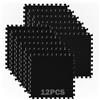 LUPATDY 12 tappetini a incastro, in schiuma, 30 x 30 cm, con peluche, per soggiorno, camera da letto, puzzle, piastrelle da pavimento a incastro, colore nero