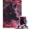 JIANGENNF Puzzle da 1000 pezzi con la volpe Kitsune nera e malvagia, giocattolo fai da te, attività per famiglie, con pezzi completamente ad incastro di forma casuale 50x75cm