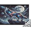 HMMIQAUCRXYN Lupo Celestiale Puzzle 1000 Pezzi per Adulti Carta Ululato alla Luna Cielo Notturno Rilassante Famiglia Attenzione Regalo 38x26cm/1000pcs