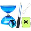 TopHomer Set diabolo a triplo cuscinetto con luce LED lampeggiante, bastoncini professionali, corda di ricambio da 10 m e borsa per il trasporto in rete, set da giocoleria con cuscinetti a sfera, per bambini