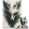 JIANGENNF Puzzle per adulti da 1000 pezzi con dipinto di una volpe Kitsune nera, gioco impossibile, attività divertenti da fare in casa, regalo di Natale o compleanno 38x52cm