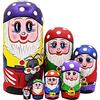 Winterworm Set di 7 adorabili simpatici simpatici nani con funghi in legno russo nidificante per bambini, regali divertenti giocattoli - viola (edizione limitata)